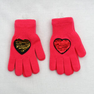 rękawiczki różowe cekiny
